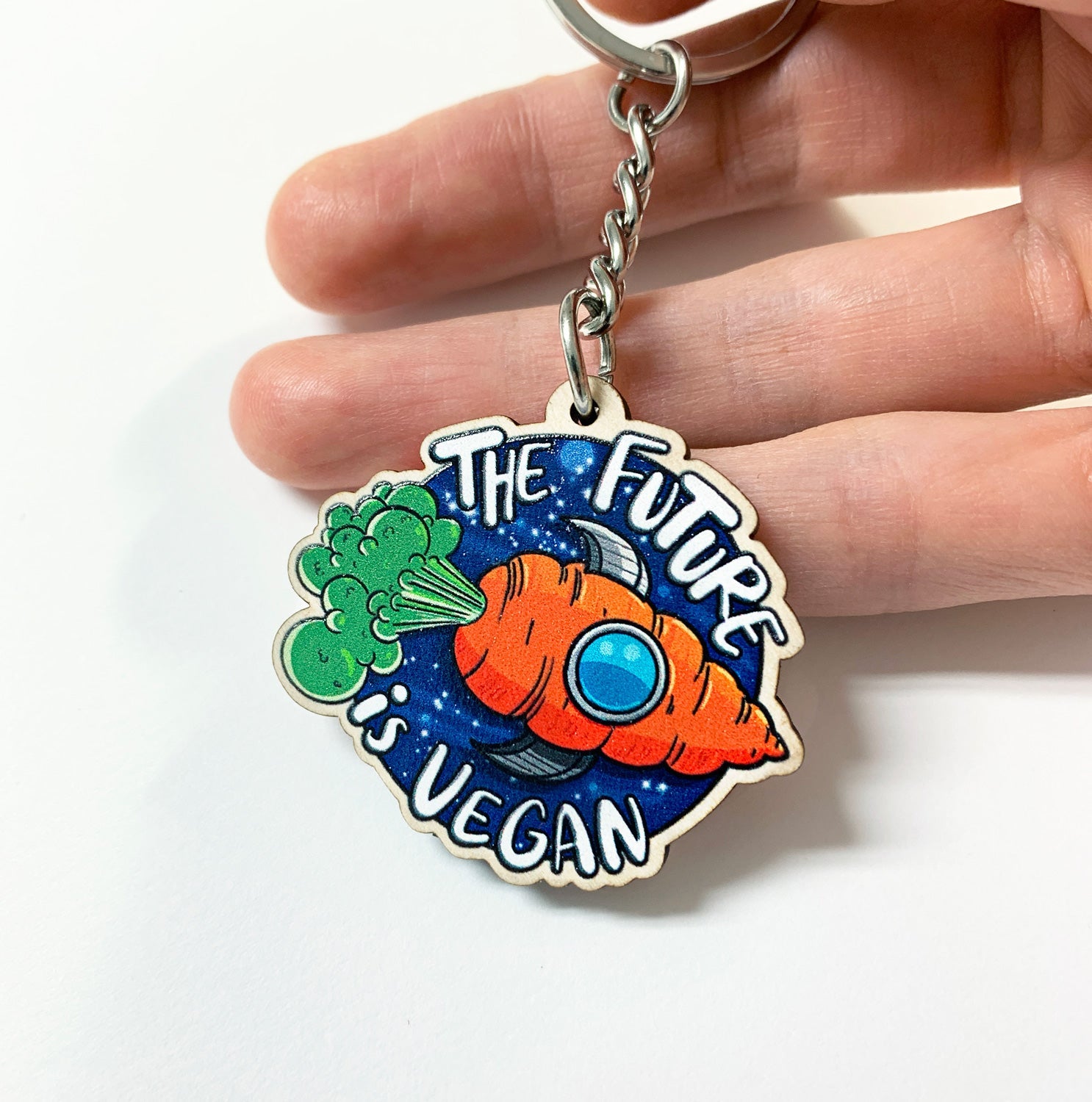 The Future Is Vegan Keychain