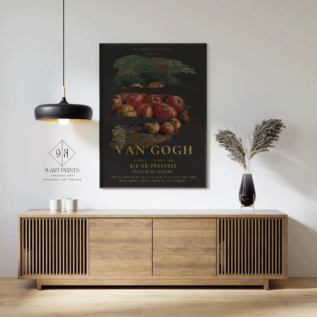 Vincent Van Gogh - Pommes | Affiche d'exposition impressionniste classique et emblématique (disponible encadrée ou non encadrée)