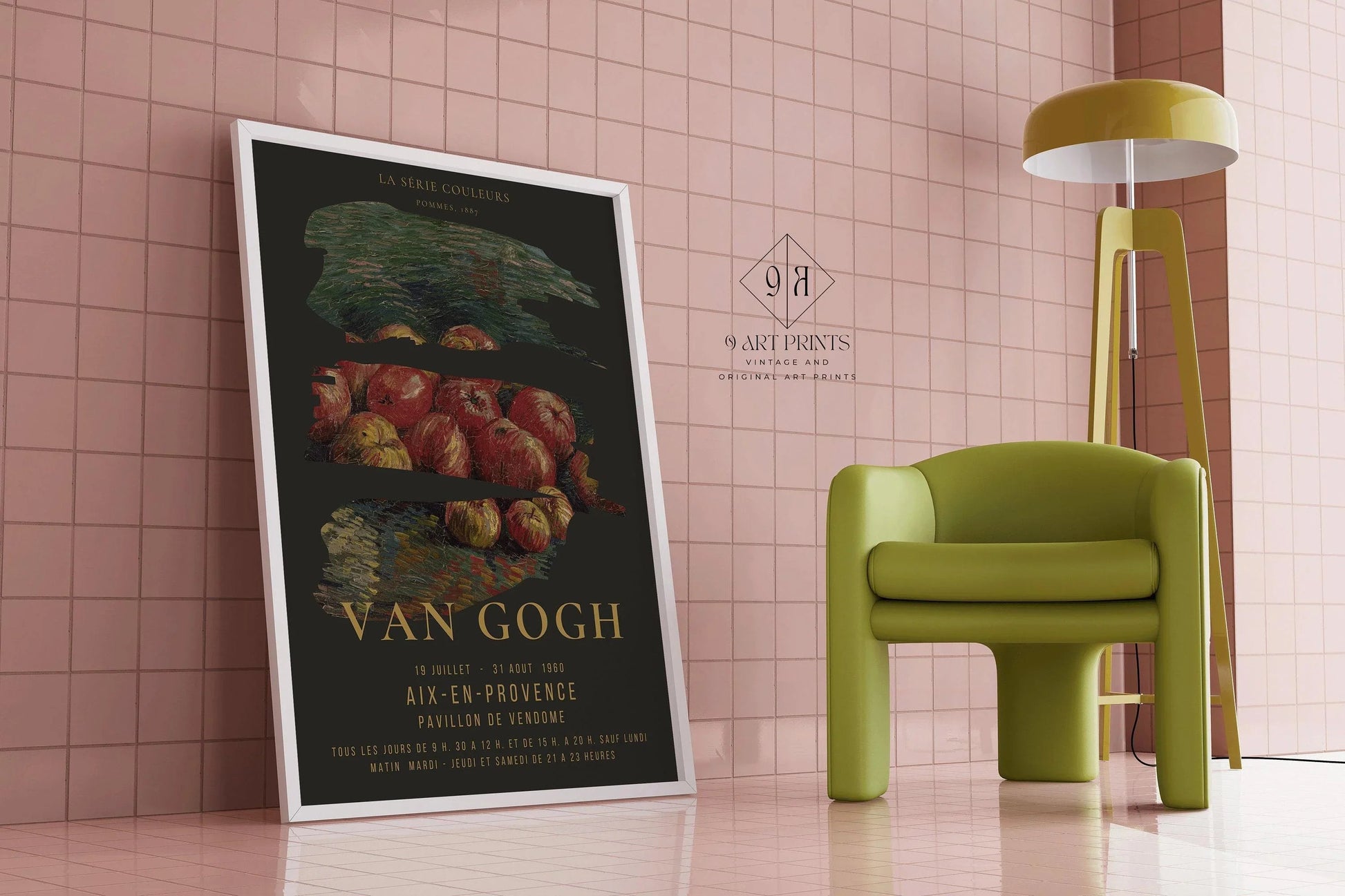 Vincent Van Gogh - Pommes | Affiche d'exposition impressionniste classique et emblématique (disponible encadrée ou non encadrée)