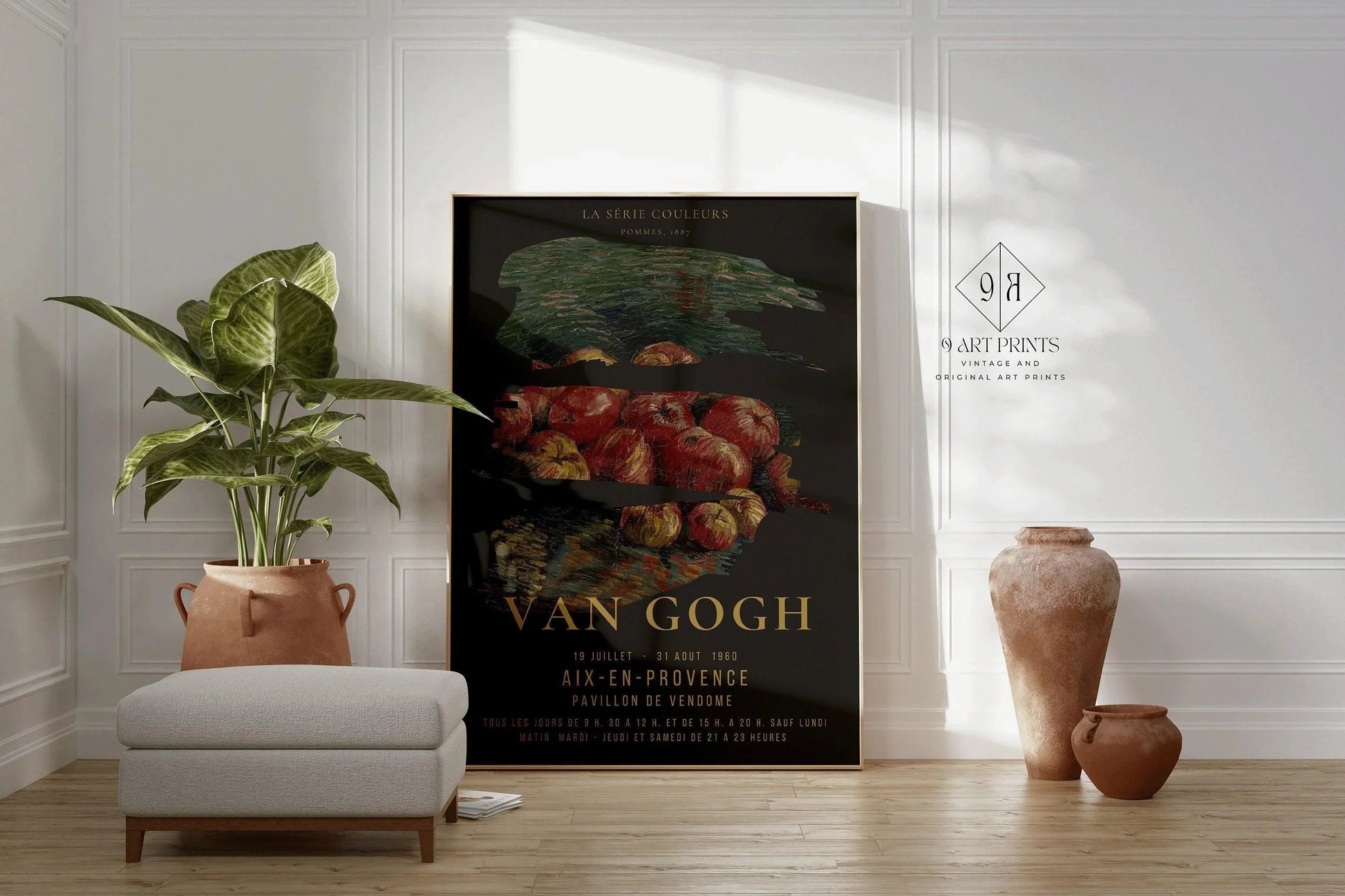 Vincent Van Gogh - Pommes | Affiche d'exposition impressionniste classique et emblématique (disponible encadrée ou non encadrée)