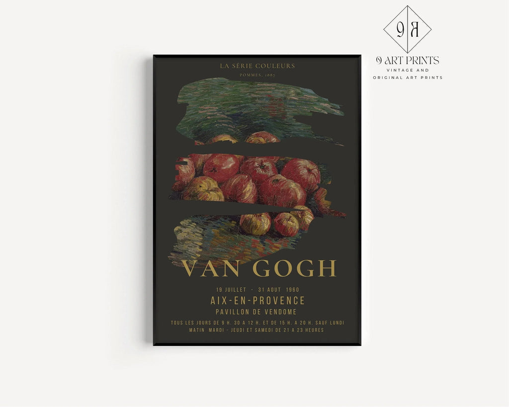 Vincent Van Gogh - Pommes | Affiche d'exposition impressionniste classique et emblématique (disponible encadrée ou non encadrée)