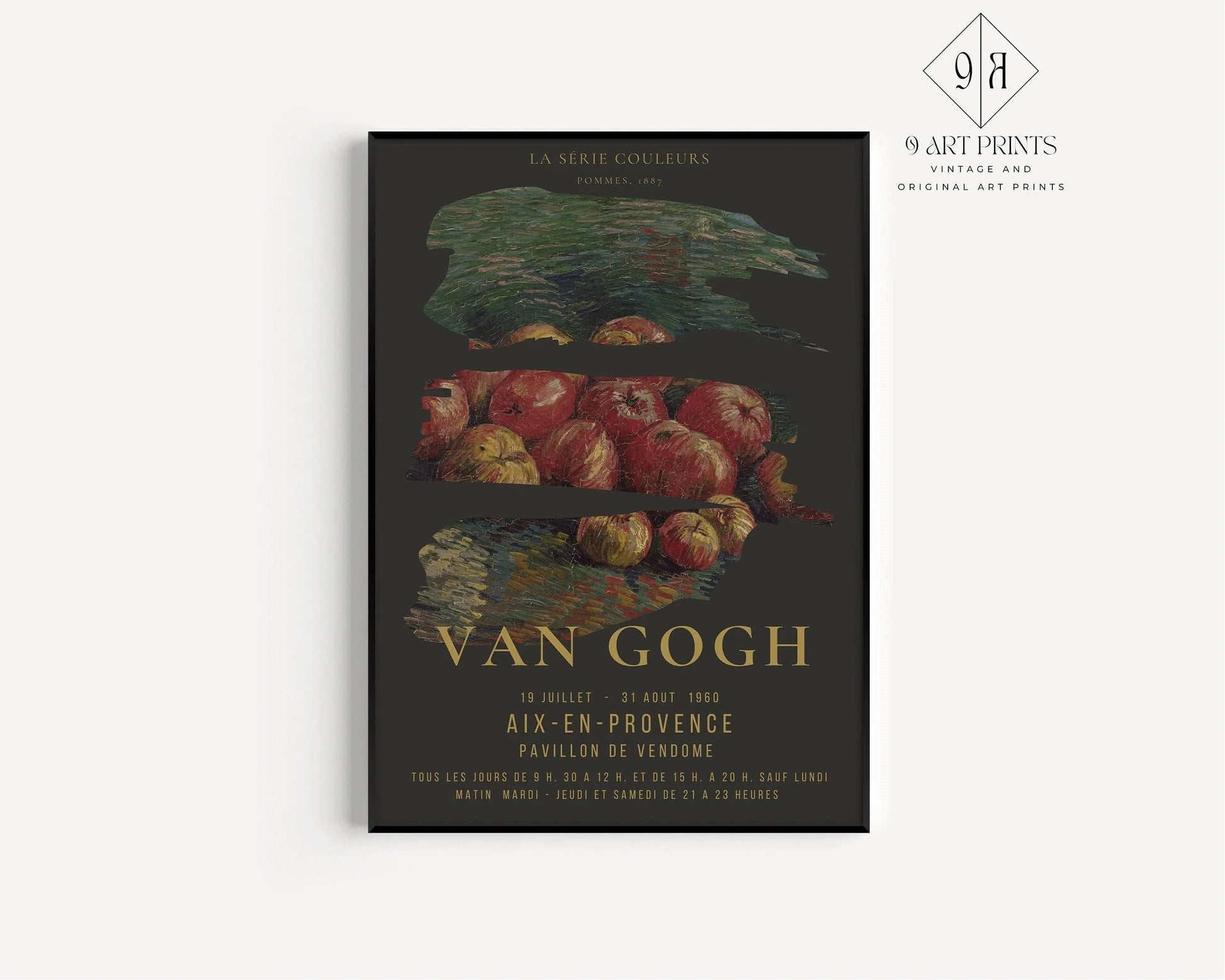 Vincent Van Gogh - Pommes | Affiche d'exposition impressionniste classique et emblématique (disponible encadrée ou non encadrée)