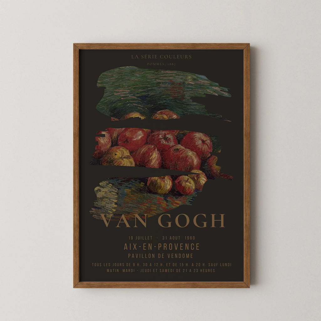 Vincent Van Gogh - Pommes | Affiche d'exposition impressionniste classique et emblématique (disponible encadrée ou non encadrée)