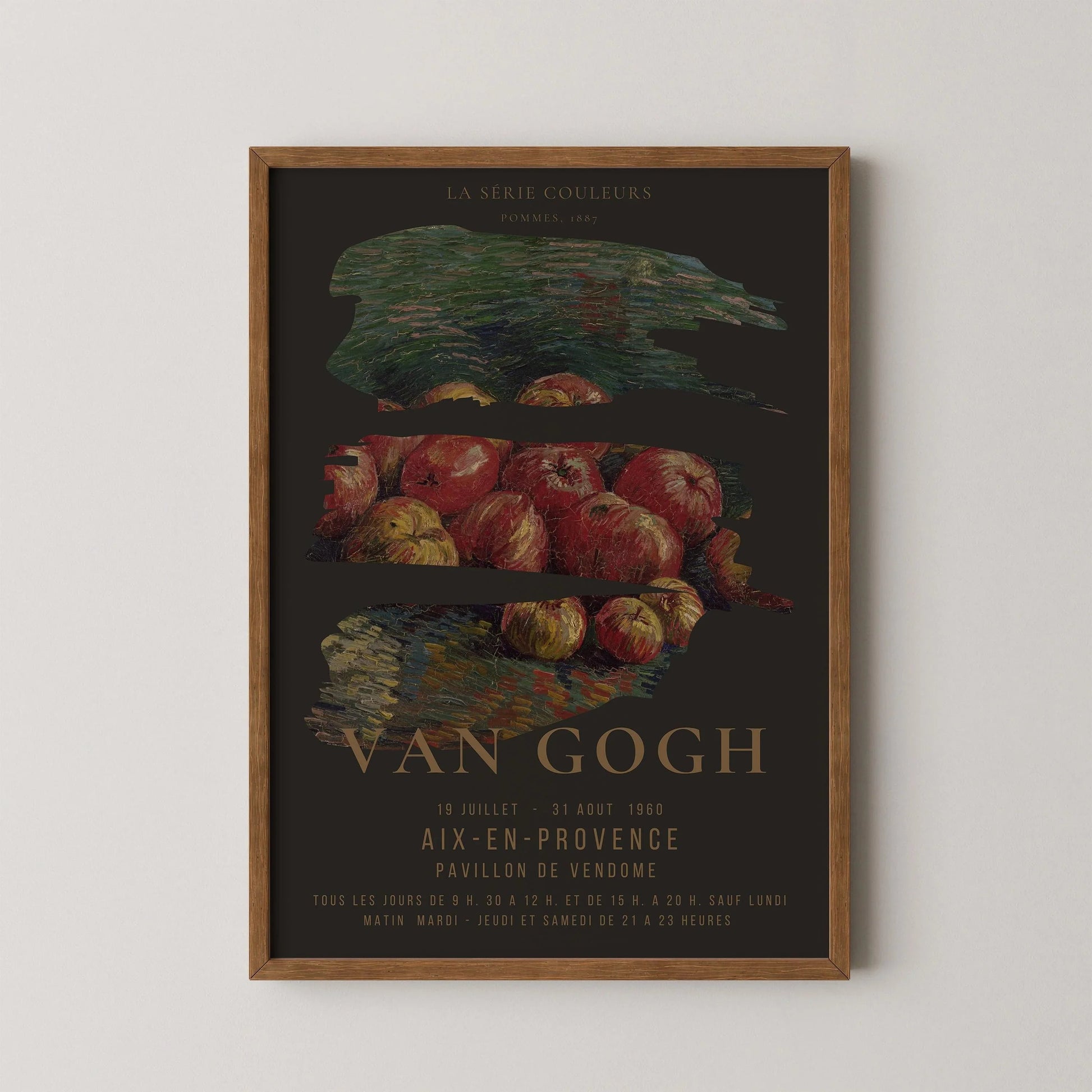 Vincent Van Gogh - Pommes | Affiche d'exposition impressionniste classique et emblématique (disponible encadrée ou non encadrée)
