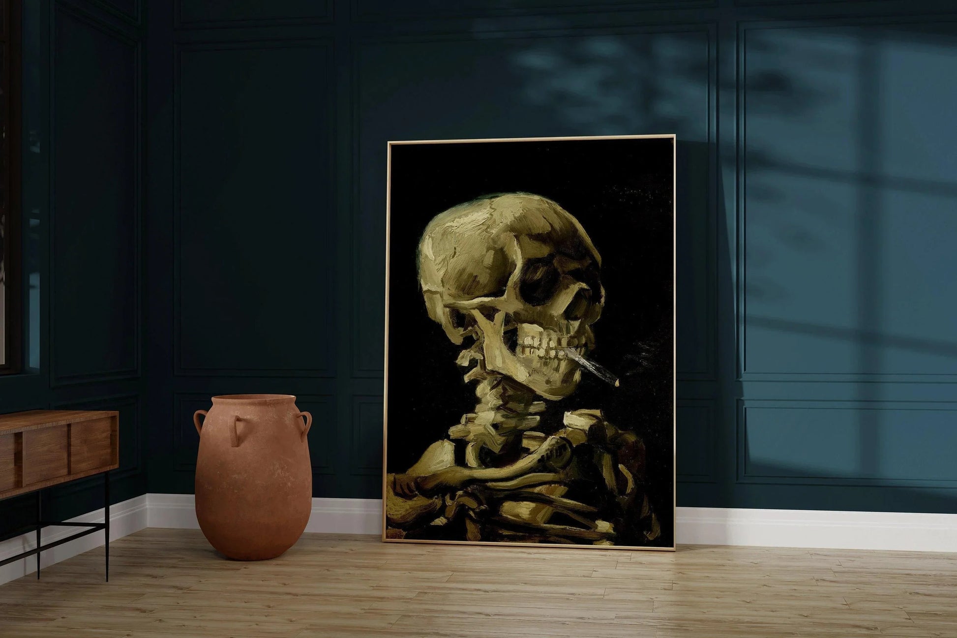 Vincent Van Gogh - Skeleton with Burning Cigarette | Iconic Classic Impressionist Fine Art Print (available handframed or unframed)