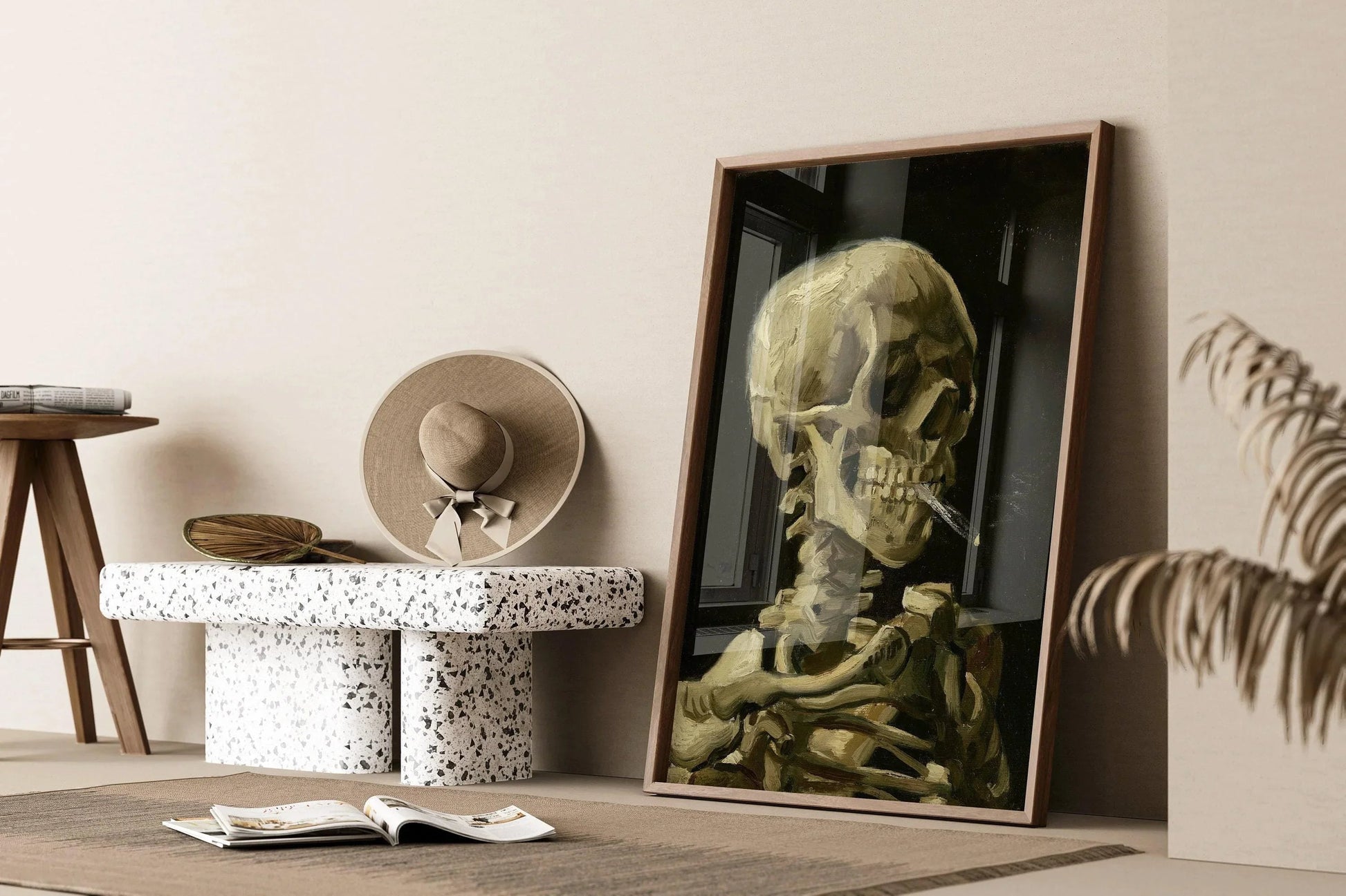 Vincent Van Gogh - Skeleton with Burning Cigarette | Iconic Classic Impressionist Fine Art Print (available handframed or unframed)