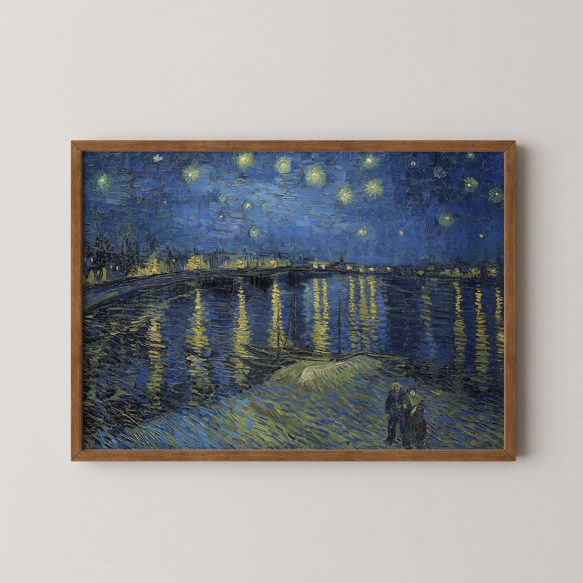 Vincent Van Gogh - La Nuit étoilée sur le Rhône | Affiche d'exposition impressionniste classique (disponible encadrée ou non)