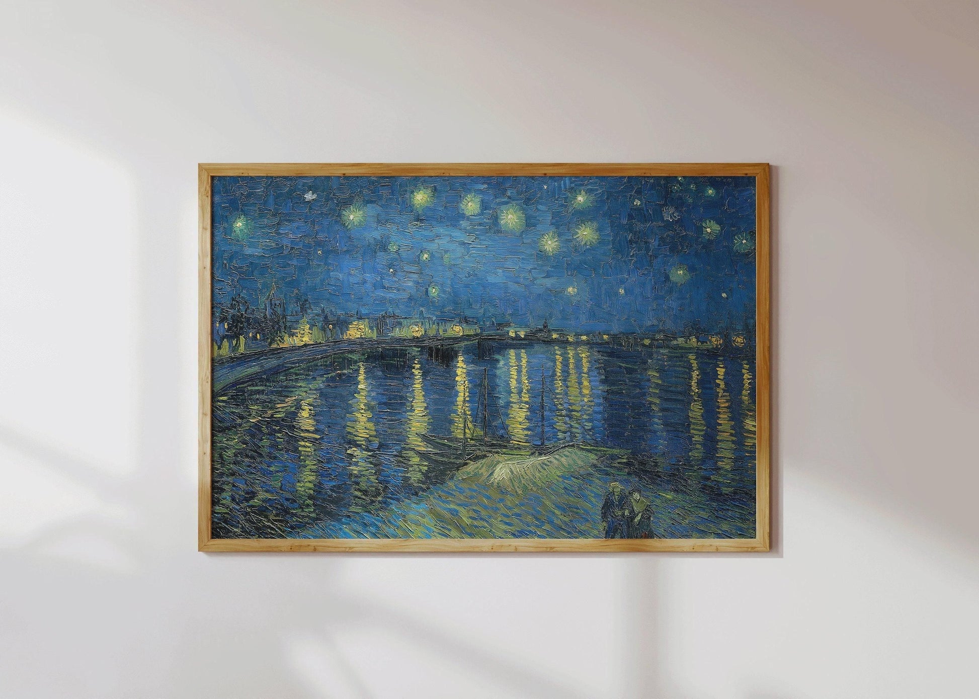 Vincent Van Gogh - La Nuit étoilée sur le Rhône | Affiche d'exposition impressionniste classique (disponible encadrée ou non)