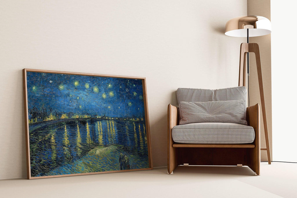 Vincent Van Gogh - La Nuit étoilée sur le Rhône | Affiche d'exposition impressionniste classique (disponible encadrée ou non)