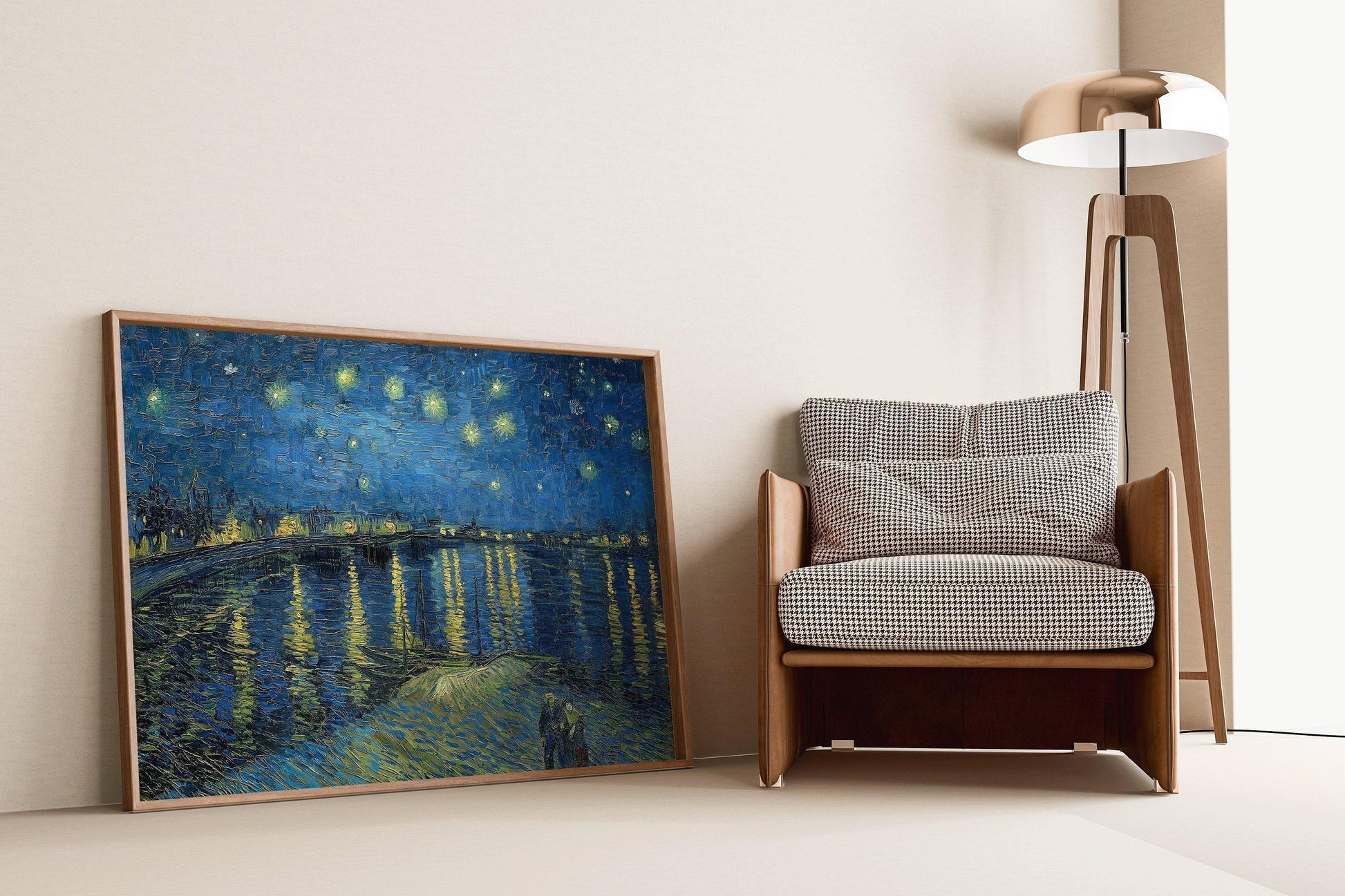 Vincent Van Gogh - La Nuit étoilée sur le Rhône | Affiche d'exposition impressionniste classique (disponible encadrée ou non)