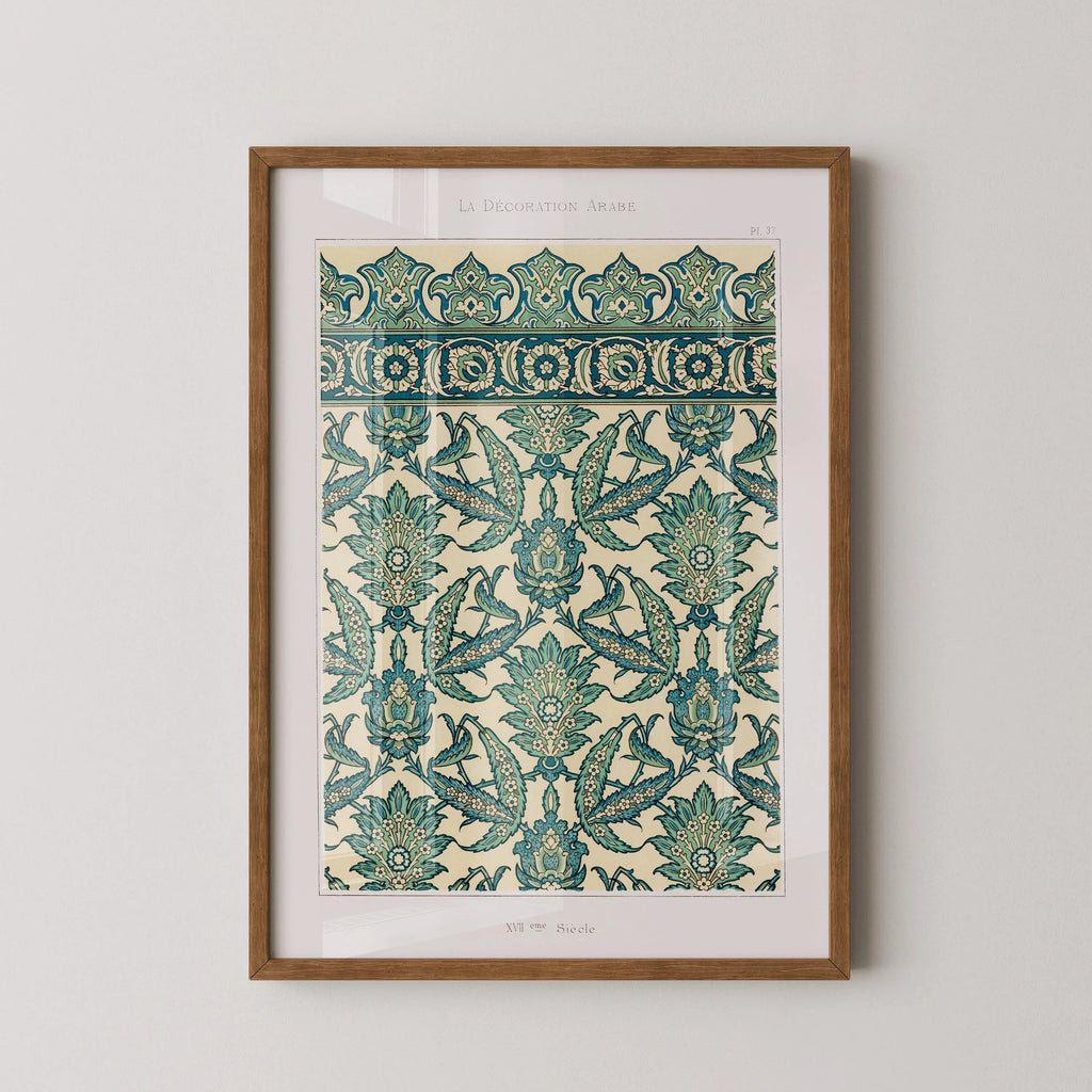 Estampe d'art à motif arabe vintage : design islamique persan