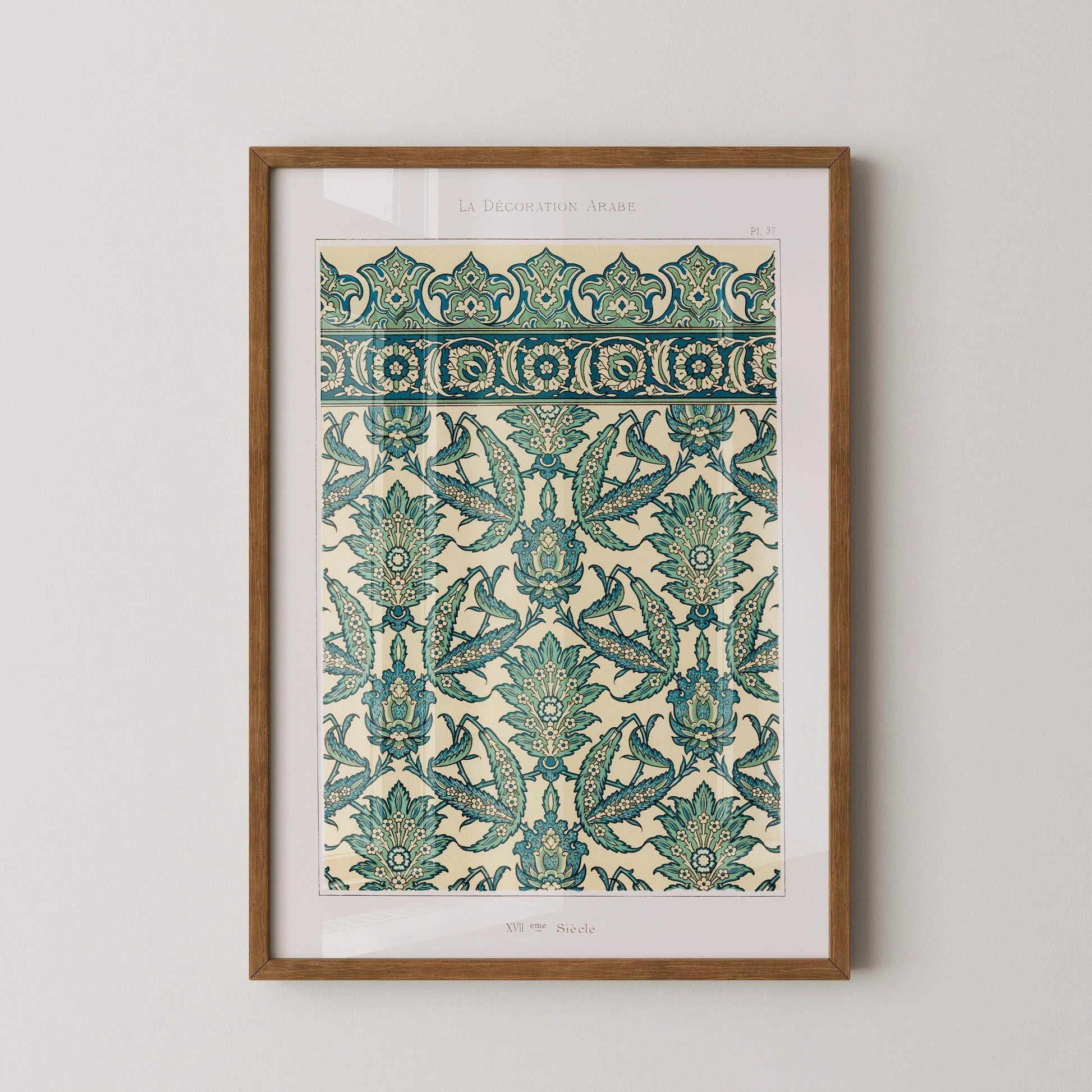 Estampe d'art à motif arabe vintage : design islamique persan