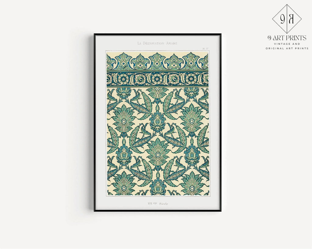 Estampe d'art à motif arabe vintage : design islamique persan