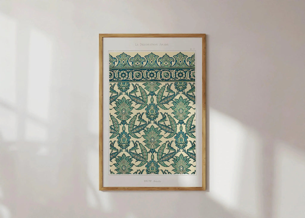 Estampe d'art à motif arabe vintage : design islamique persan