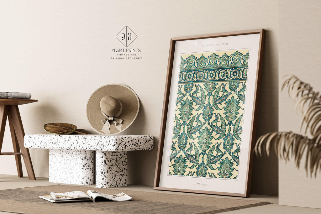 Estampe d'art à motif arabe vintage : design islamique persan