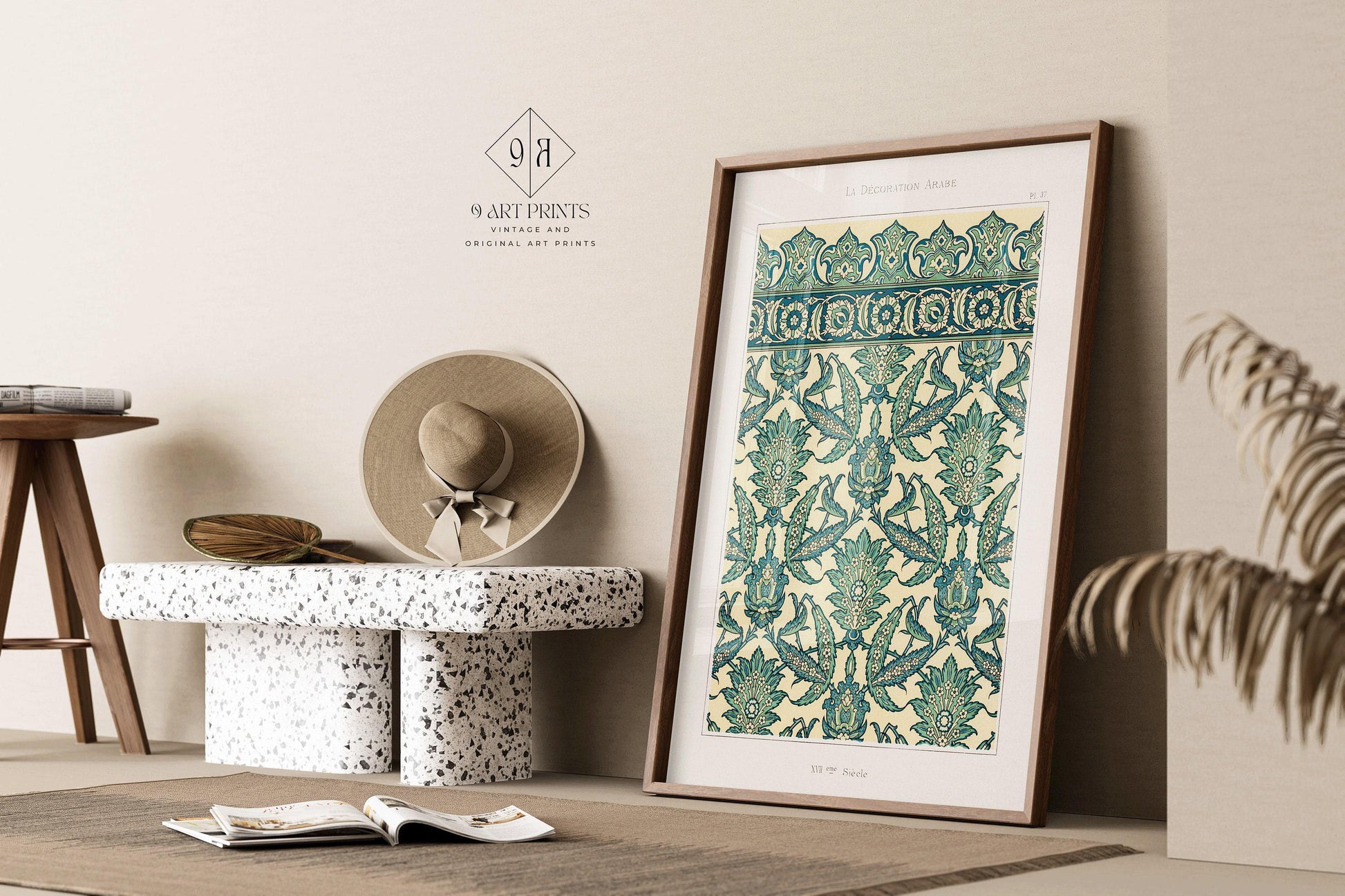 Estampe d'art à motif arabe vintage : design islamique persan
