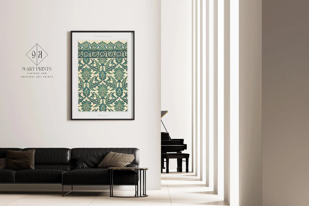 Estampe d'art à motif arabe vintage : design islamique persan