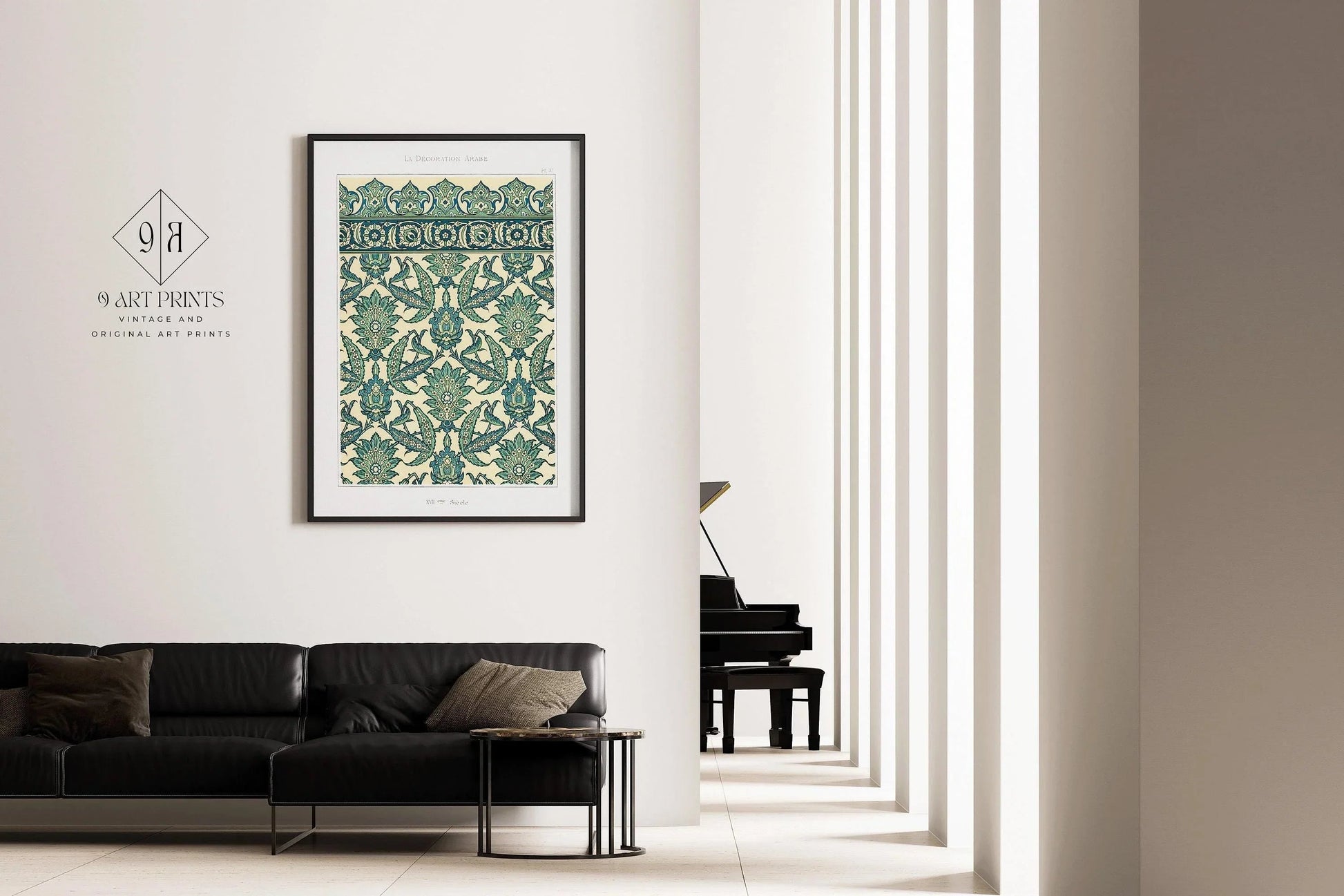 Estampe d'art à motif arabe vintage : design islamique persan