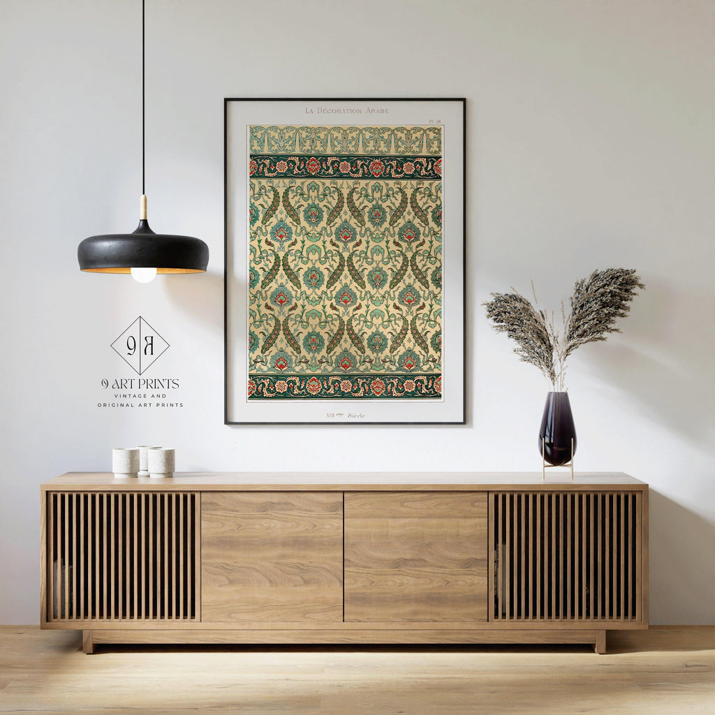 Vintage Arabian Pattern Art Print: Islamic Persian Design
