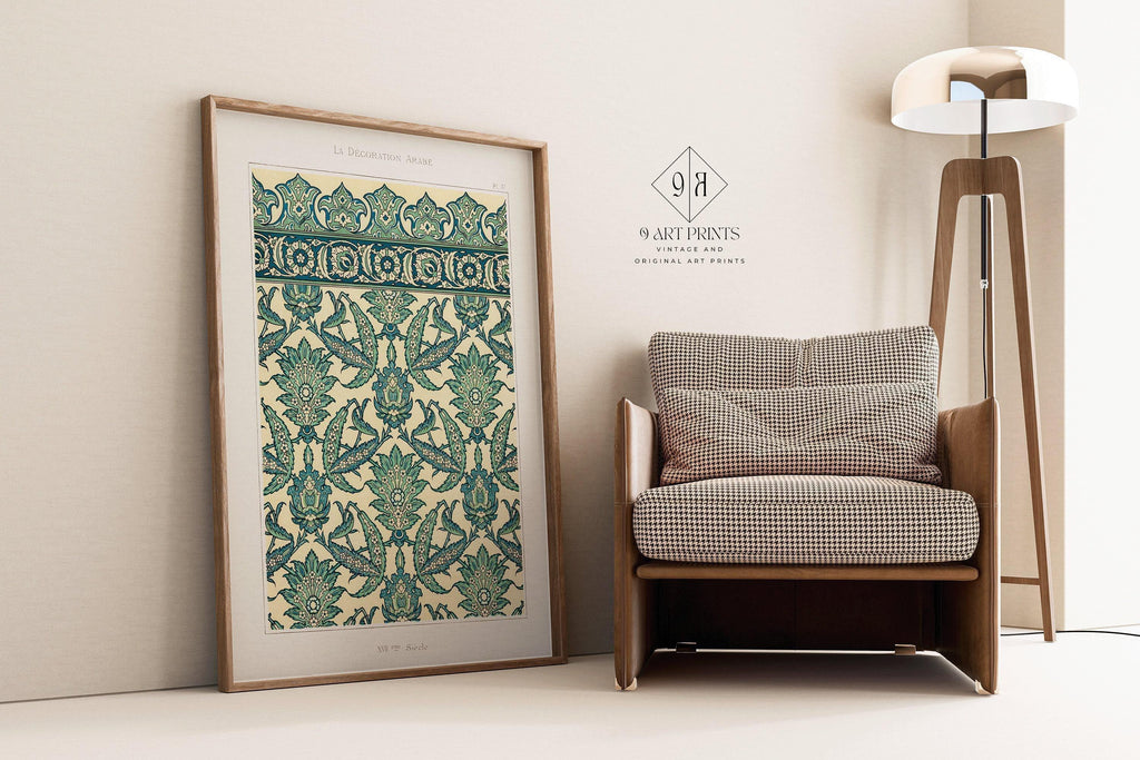 Estampe d'art à motif arabe vintage : design islamique persan