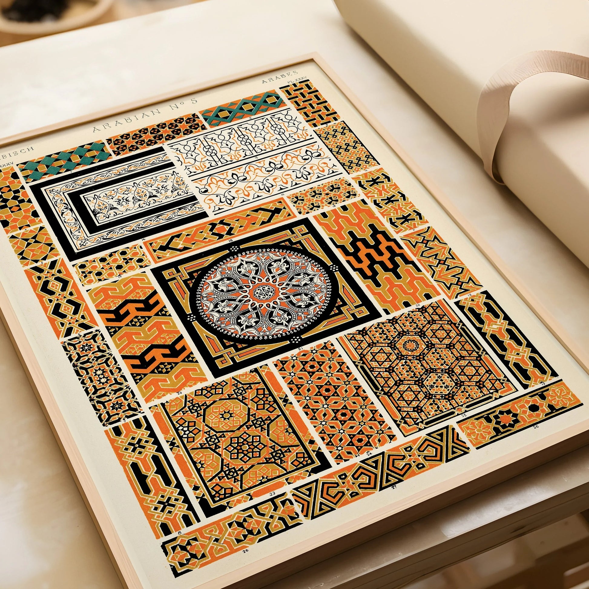Ensemble d'estampes à motifs arabes vintage : Art mural de qualité muséale