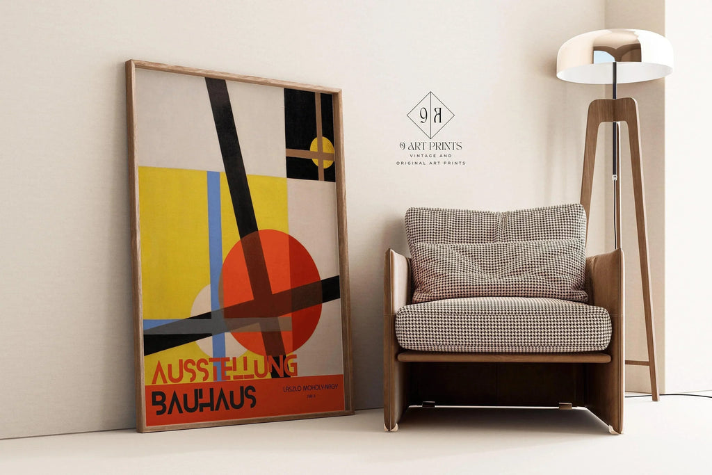 Affiche d'exposition vintage du Bauhaus : L√°szl√≥ Moholy-Nagy Giclee Print