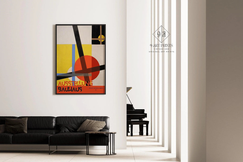 Affiche d'exposition vintage du Bauhaus : L√°szl√≥ Moholy-Nagy Giclee Print