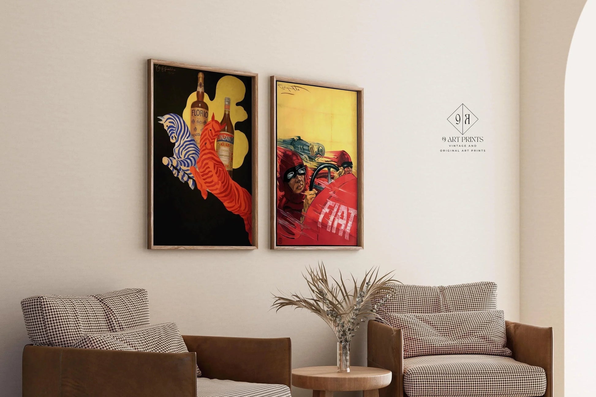 Affiches Art Déco italiennes vintage : Florio, Cinzano et Fiat Racing
