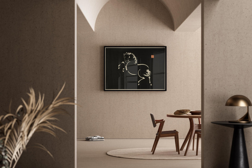 Estampe vintage japonaise représentant un cheval : Wakyosai Giclée Fine Art