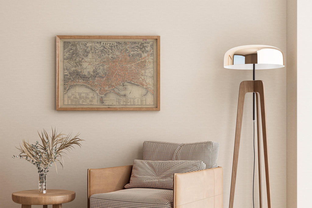 Vintage Naples Map Print (available handframed or unframed)