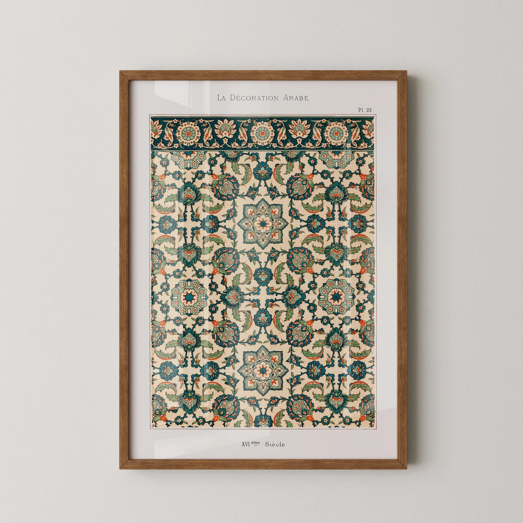 Estampe vintage à motif persan : design islamique du Moyen-Orient