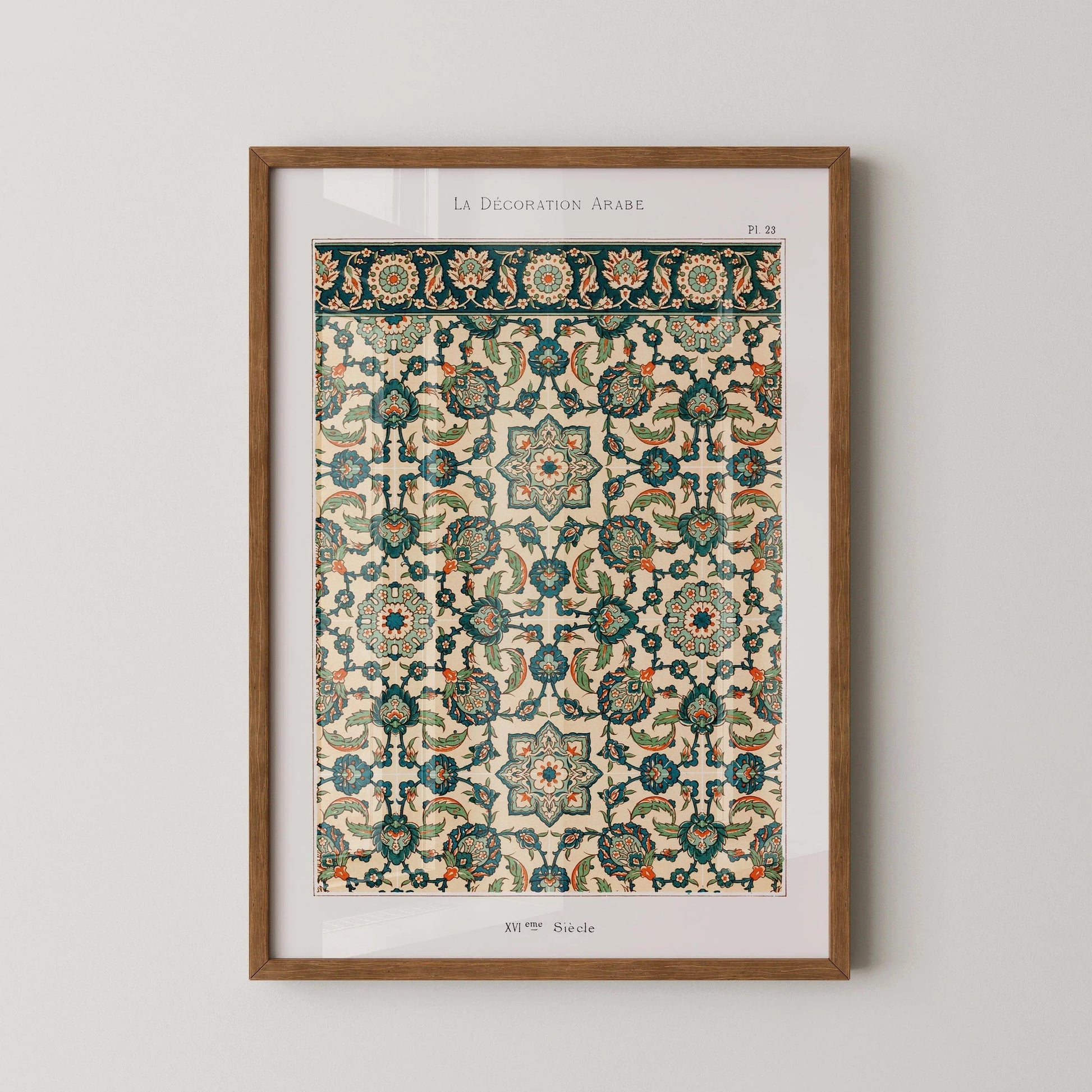 Estampe vintage à motif persan : design islamique du Moyen-Orient