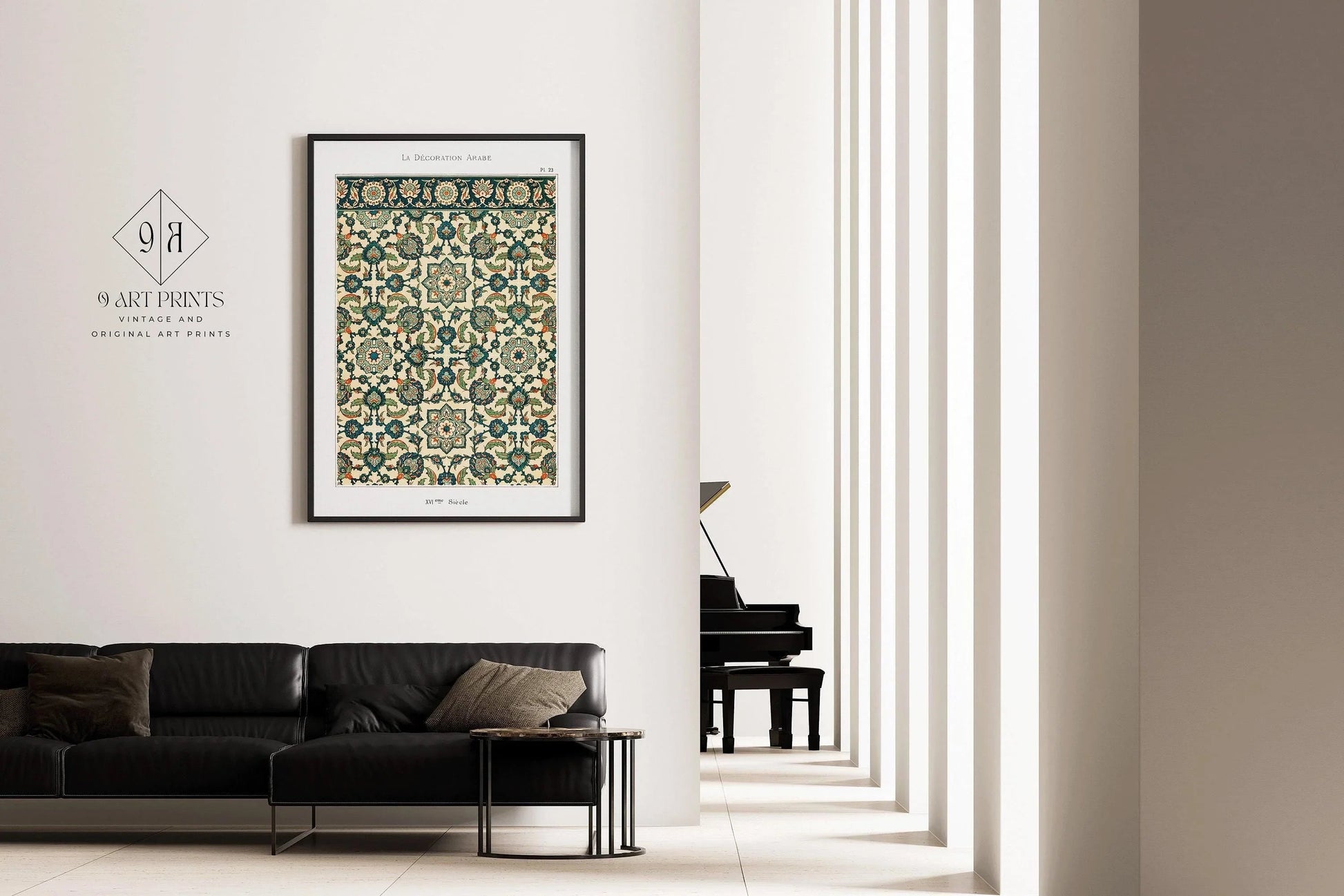 Estampe vintage à motif persan : design islamique du Moyen-Orient