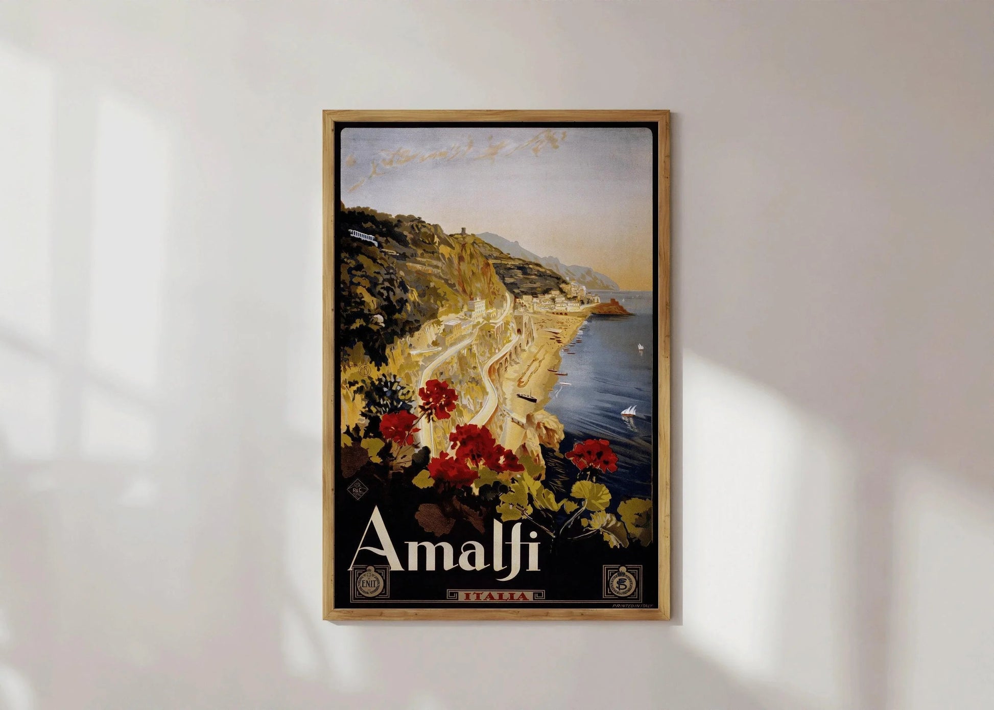 Affiche de voyage vintage - Côte amalfitaine, Italie | Disponible encadrée ou non