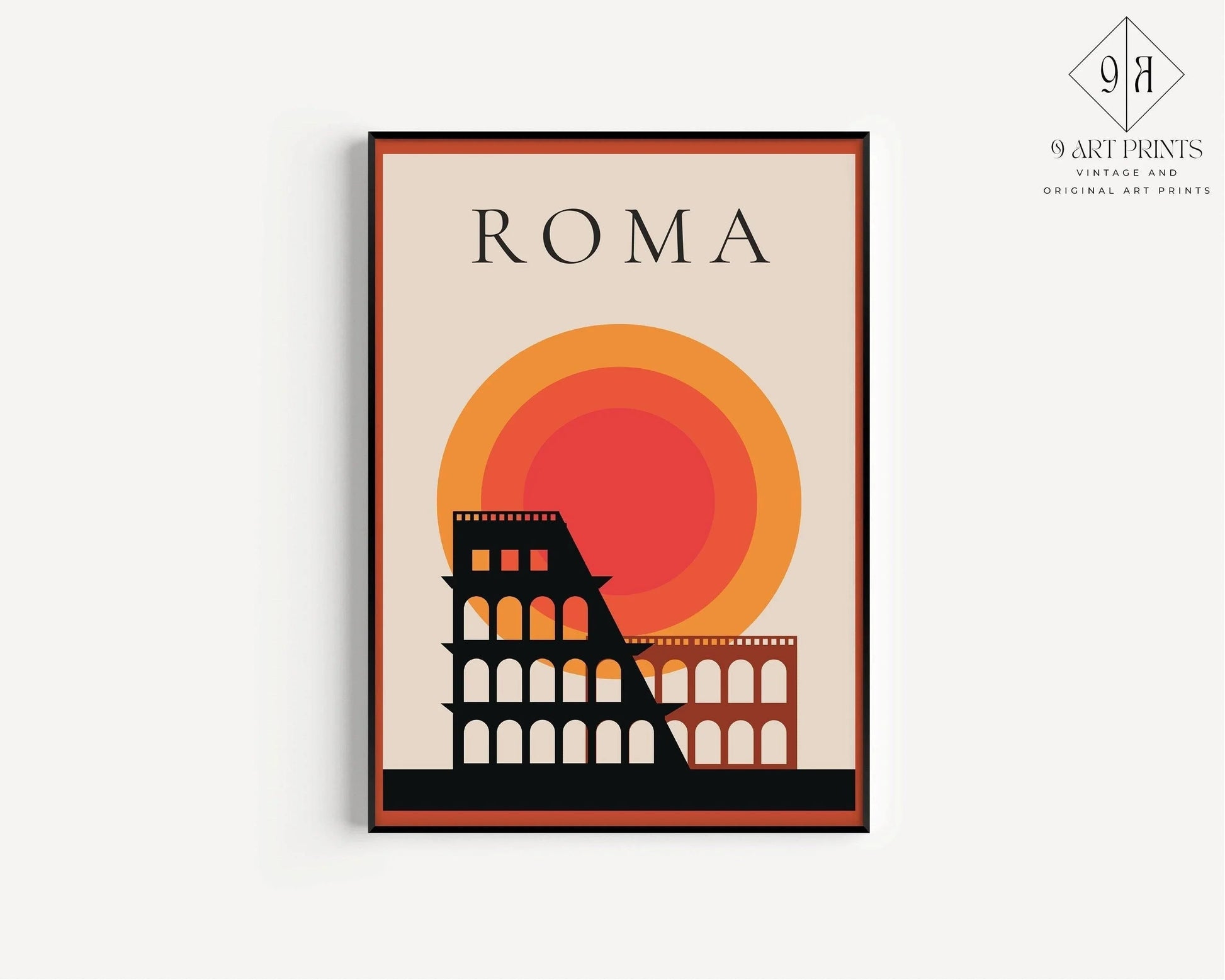 Affiche de voyage vintage - Rome | Disponible encadrée ou non encadrée