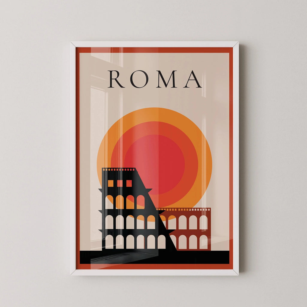 Affiche de voyage vintage - Rome | Disponible encadrée ou non encadrée