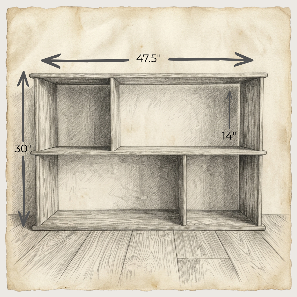 Vinyl record bookcase in white oak