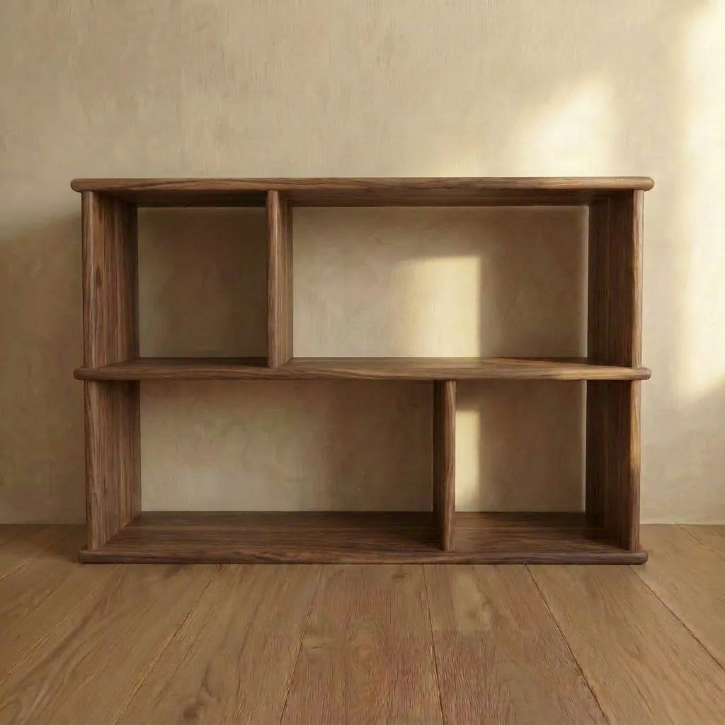 Vinyl record bookcase in walnut