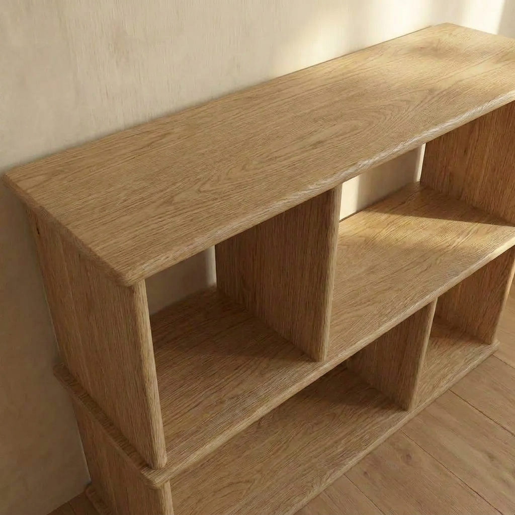 Vinyl record bookcase in white oak