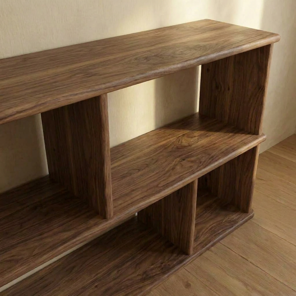 Vinyl record bookcase in walnut