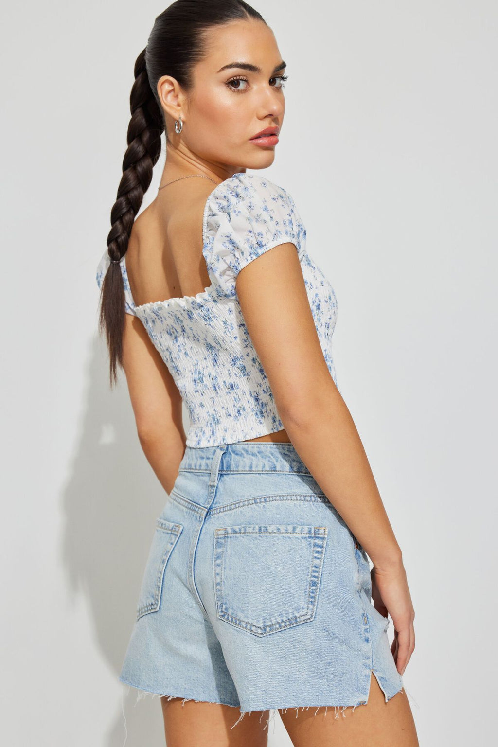 Haut à manches courtes froncées Bree