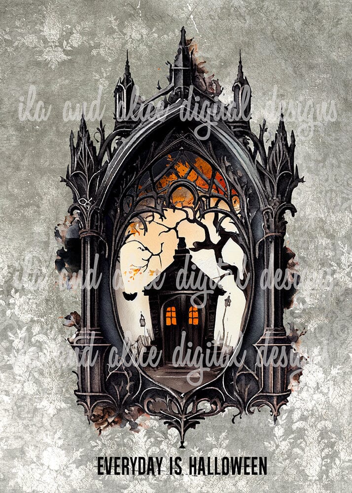 Every Day is Halloween Haunted House Postcard Set