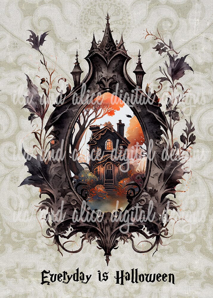 Every Day is Halloween Haunted House Postcard Set
