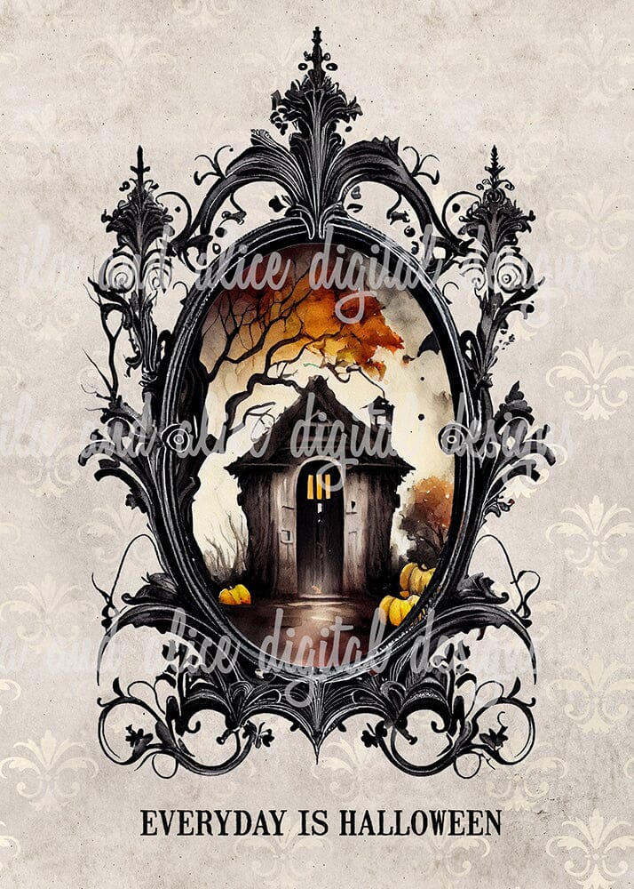 Every Day is Halloween Haunted House Postcard Set