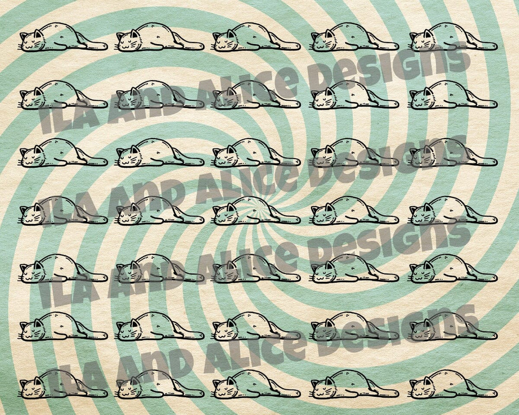 Digital Cat Junk Journal Paper-Green-5 Papers