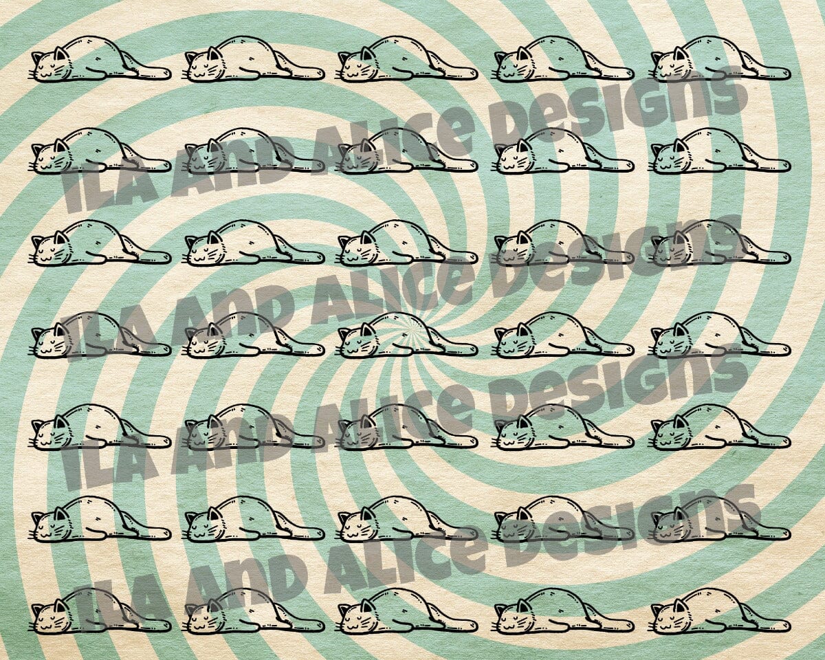 Digital Cat Junk Journal Paper-Green-5 Papers