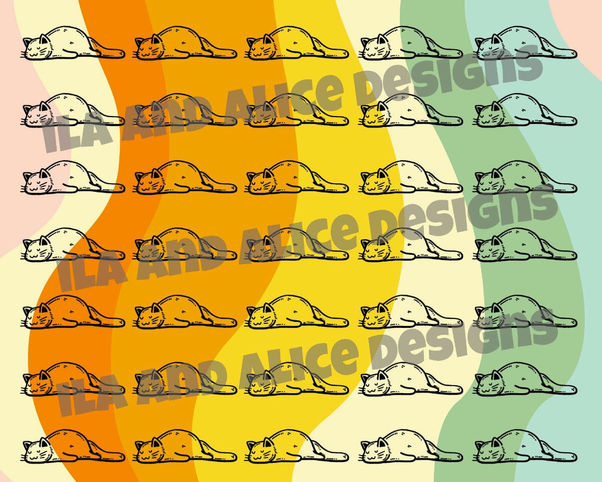 Digital Cat Junk Journal Paper-Retro Brights-5 Papers