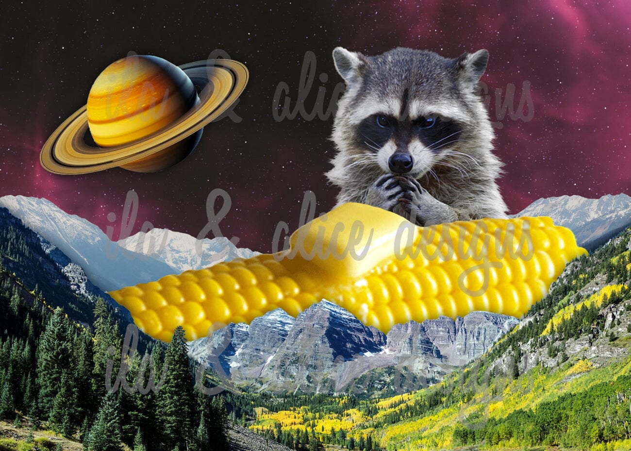 Funny Sci Fi Animals in Surreal Collage Art Postcards