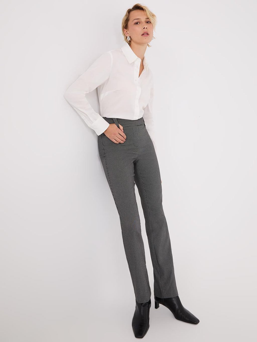 Pantalon bootcut à carreaux
