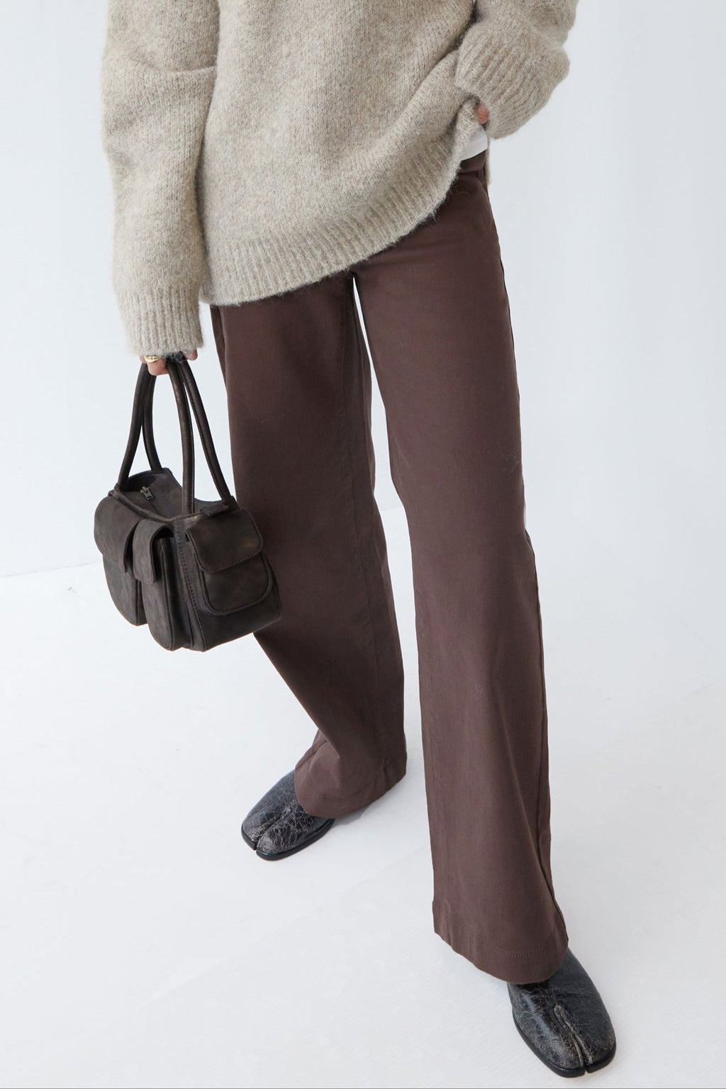 PANTALON LARGE EN SERGÉ LONG